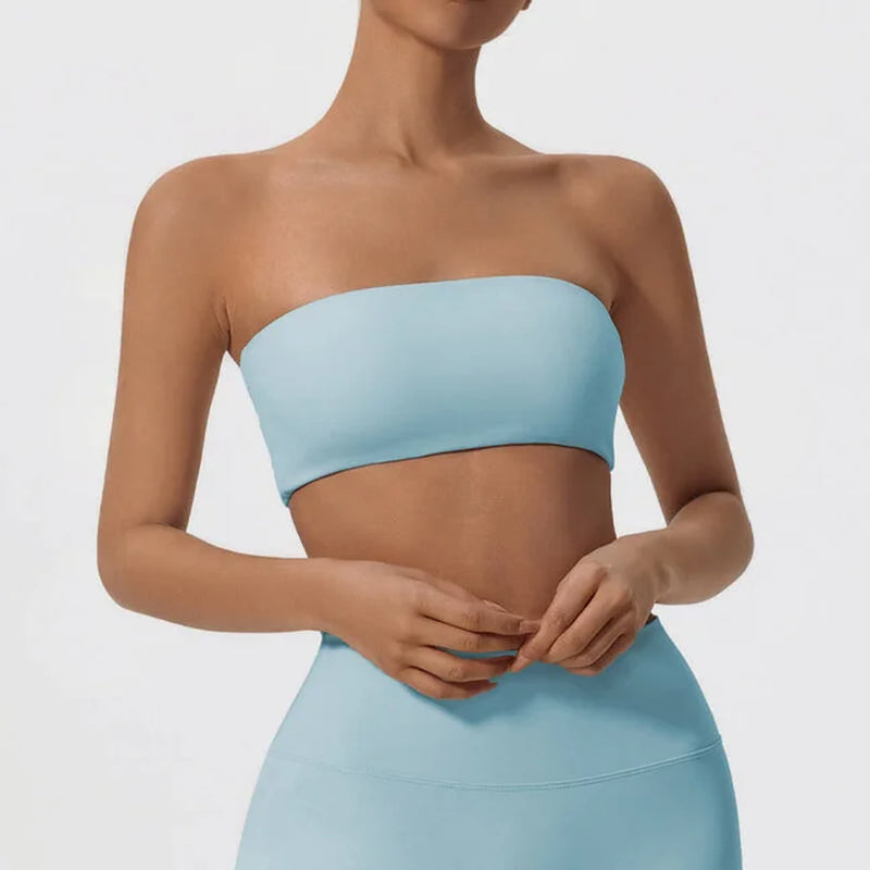 Strapless Sports Bra Gym Top Women Quick-Drying Yoga Clothes Women Tube Top Fitness Chest Wrap Underwear Workout Bra Female