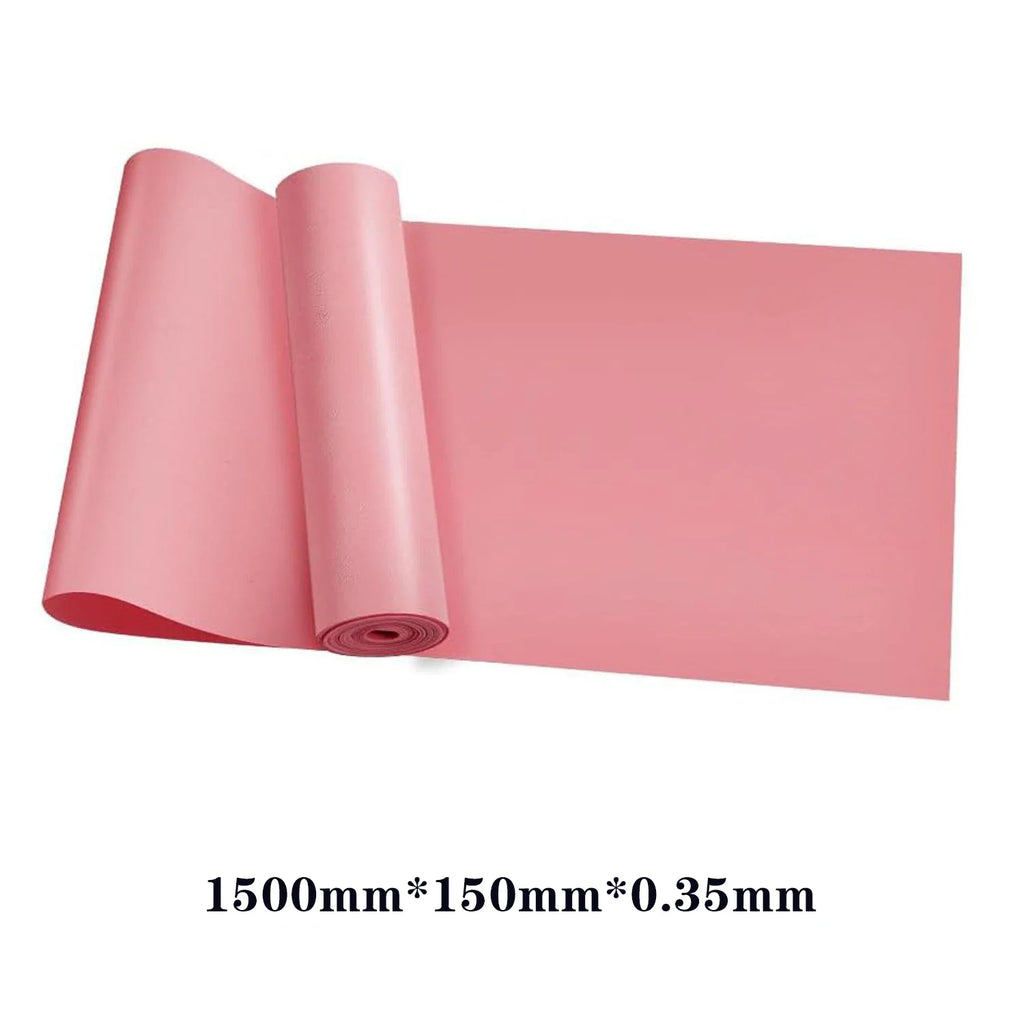 Pink Yoga Pilates Resistance Band Long Training Stretch Bands for Physical Therapy Lower Body Home Gym Strength Elastic Exercise Band