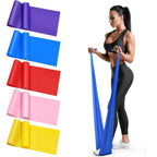 Pink Yoga Pilates Resistance Band Long Training Stretch Bands for Physical Therapy Lower Body Home Gym Strength Elastic Exercise Band