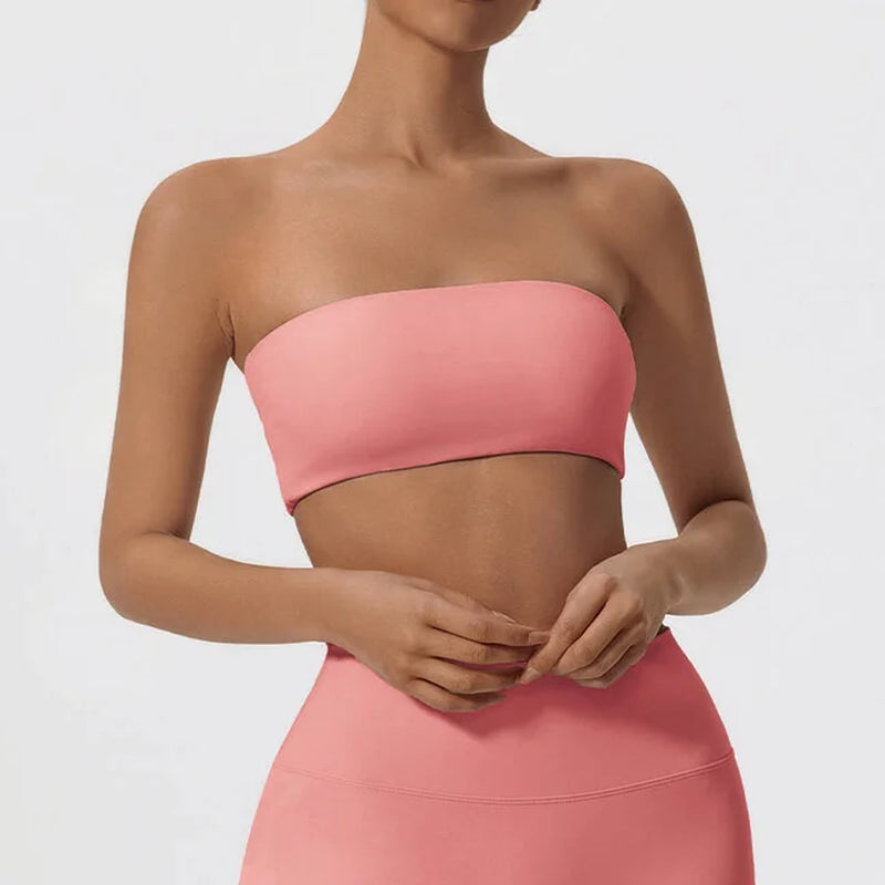 Strapless Sports Bra Gym Top Women Quick-Drying Yoga Clothes Women Tube Top Fitness Chest Wrap Underwear Workout Bra Female