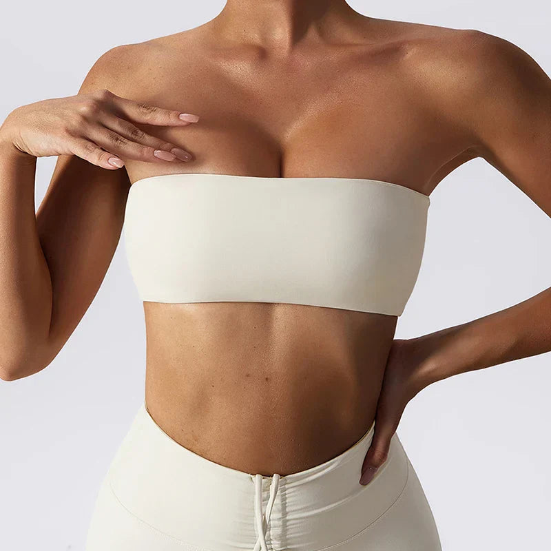 Strapless Sports Bra Gym Top Women Quick-Drying Yoga Clothes Women Tube Top Fitness Chest Wrap Underwear Workout Bra Female